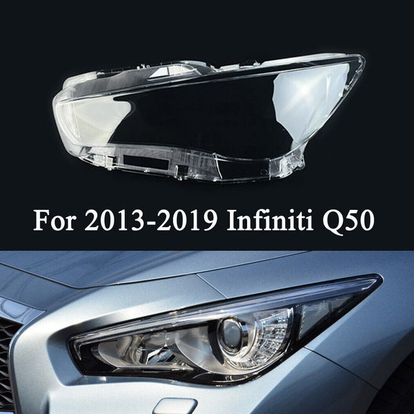 For Infiniti Q50 2013-2019 Left Headlight Lens Cover Clear Headlamp Shell for