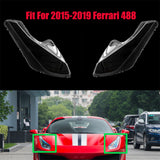 Headlight Headlamp Lens Cover Left Right Side 2Pcs for 2015-2019 Ferrari 488