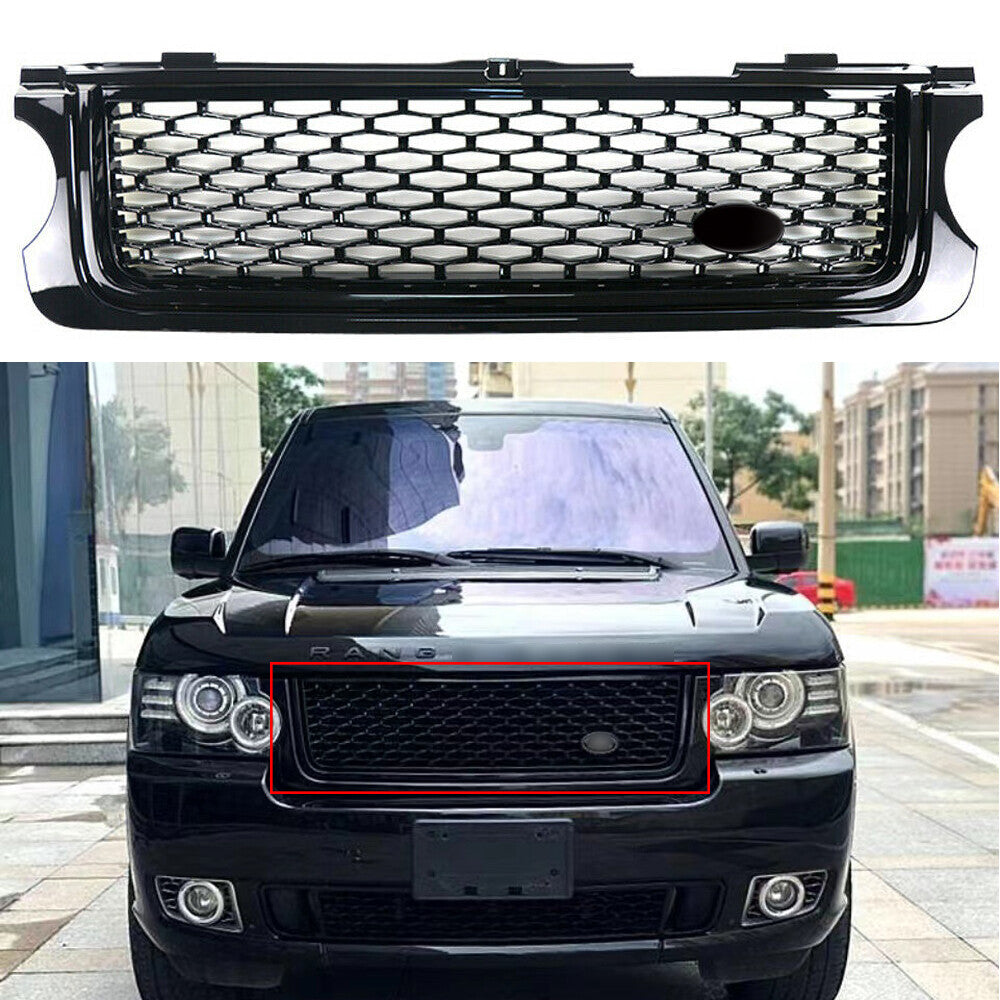 Front Bumper Grille Vent Grill For Range Rover L322 2010-2012 Glossy Black