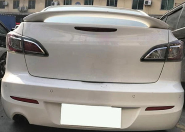 For 2010-2013 Mazda 3 Sedan Rear Trunk B Spoiler Wing Cover Trim Glossy White