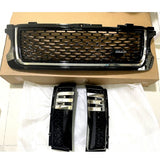 Front Grill Bumper Grille W/Side Vent Trim For Range Rover L322 2010-2012 Chrome