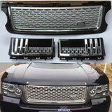 Front Grille Bumper Grill W/Side Vent Trim For Range Rover L322 2010-2012 Silver