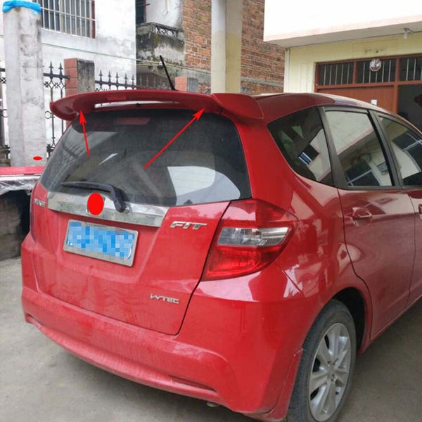 for 2009-2013 Honda Fit Jazz Hatchback Red Painted Rear Trunk Spoiler Wing