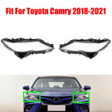Fits Toyota Camry 2018-2021 2Pcs Headlight Headlamp Clear Lens Left Right Cover