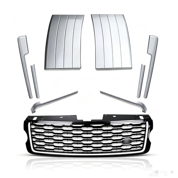 Front Bumper Grille + Side Body Vent Trim Kit For Range Rover HSE L405 2013-2017