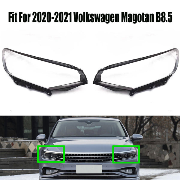 For 2020-2021 Volkswagen Magotan B8.5 Headlight Headlamp Clear Lens Cover Pair