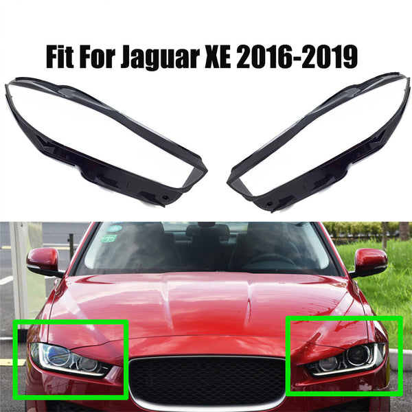 Headlight Headlamp Lens Cover Left Right Side for Jaguar XE 2016-2019 2Pcs