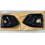 Front Fog Light Cover Grill Fog Lamp Frame For Audi Q5 2021-2023 Glossy Black