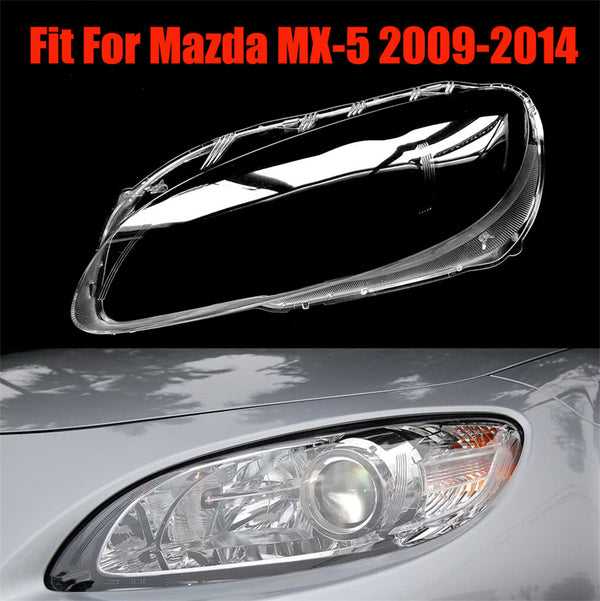 Fits Mazda MX-5 2009-2014 Left Headlight Headlamp Lens Cover Clear Shell