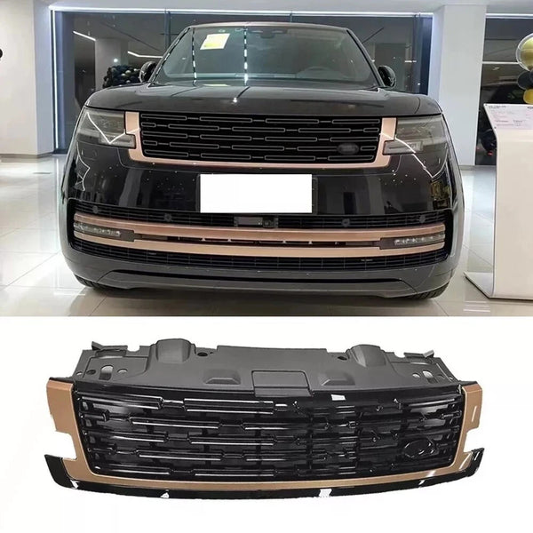 Front Bumper Grille Mesh Grill For Range Rover Vogue L460 2023-2026 Black+Gold