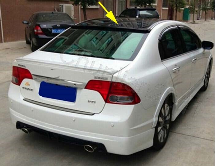 for 2006-2011 Honda Civic 4DR Sedan Glossy Black Rear Roof Glass Spoiler Wing