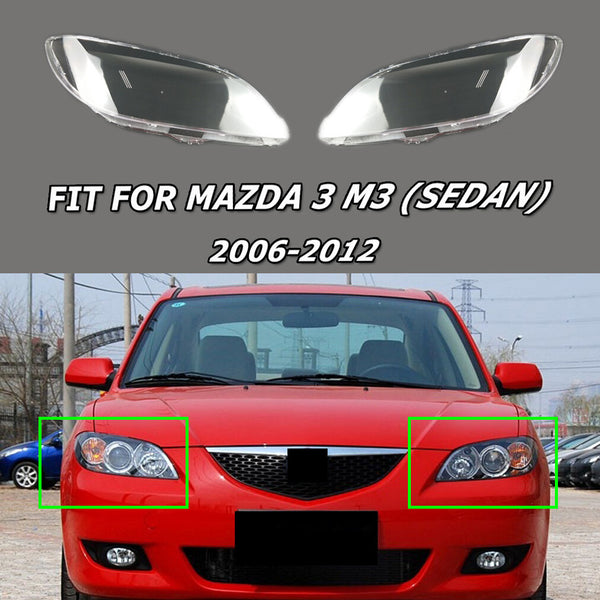 Headlight Lens for Mazda 3 M3 Sedan 06-12 1Pair Transparent Shell Lampshade