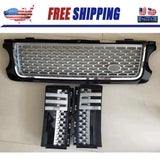 Front Grille Bumper Grill W/Side Vent Trim For Range Rover L322 2010-2012 Silver