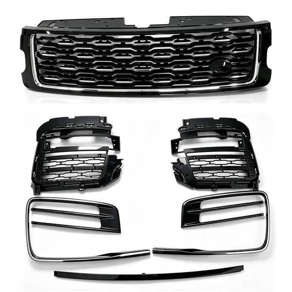 SVA Front Bumper Grille Fog Light Frame For Range Rover HSE L405 2018-2022 Black