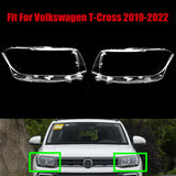 Fits Volkswagen T-Cross 2019-2022 Front Headlight Headlamp Clear Lens Cover Pair