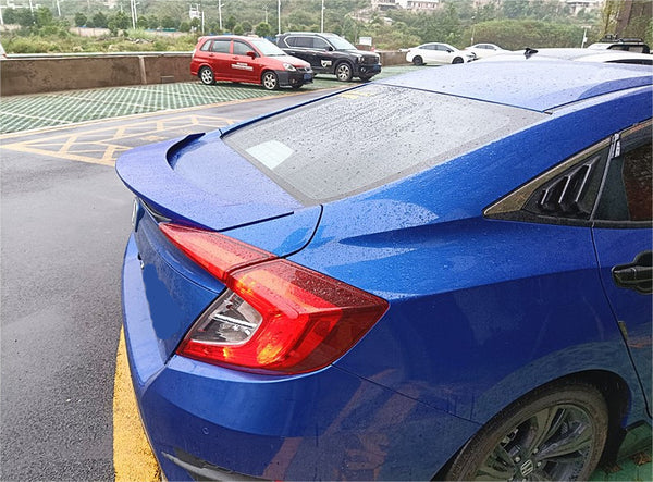 For 2016-2021 Honda Civic Sedan 4DR Rear Trunk Spoiler Wing Blue Without Light