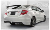 for 2012-2015 Honda Civic 4DR Sedan Plastic 3pcs Sport Style Spoiler Wing