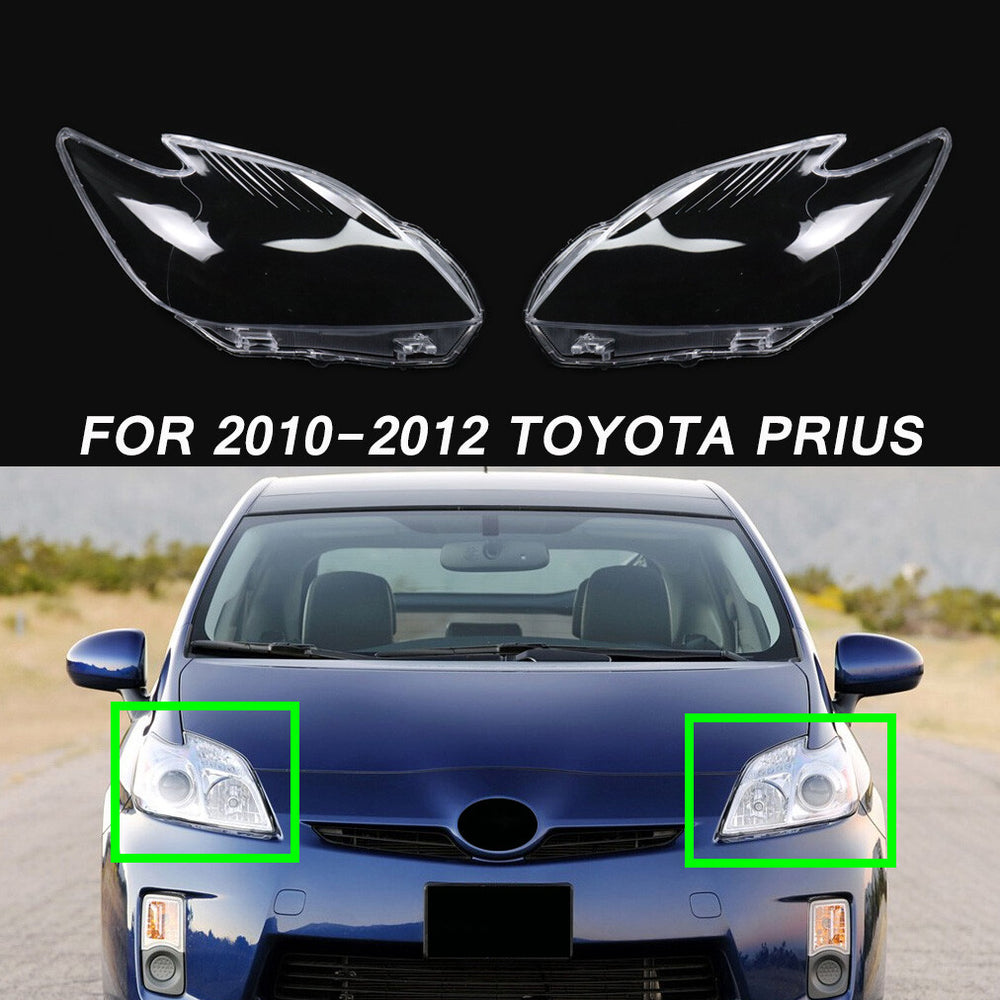 Transparent Pair Headlamp Headlight Cover Lens for 2010-2012 Toyota Prius