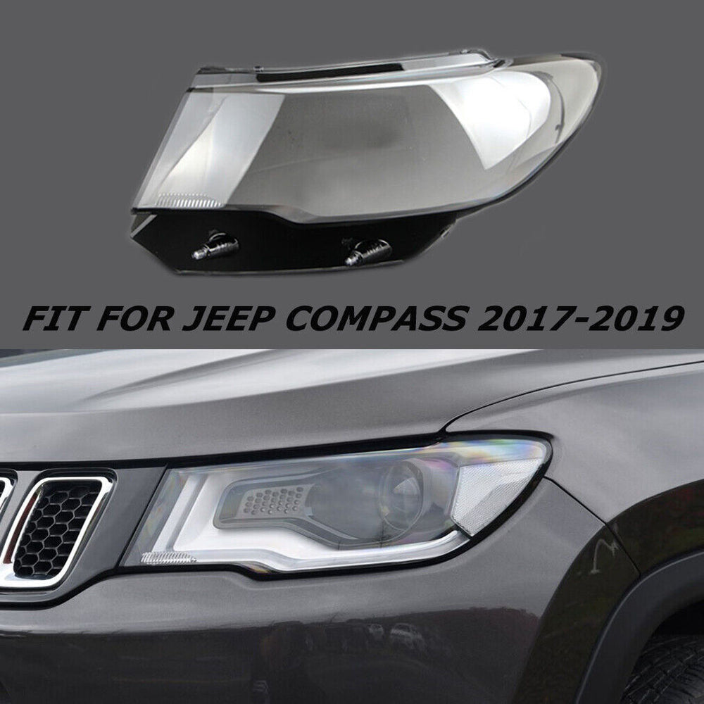 Fits Jeep Compass 2017-19 Front Headlight Lens Headlamp Shell Cover Cap Left