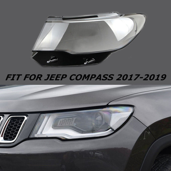 Fits Jeep Compass 2017-19 Front Headlight Lens Headlamp Shell Cover Cap Left
