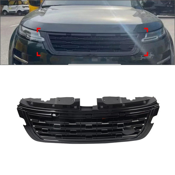 Gloss Black Grill For Land Rover Range Rover Evoque 2023-2025 Front Bumper Grill