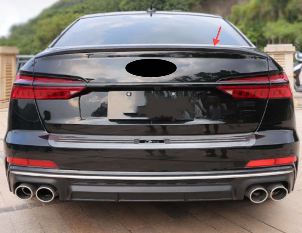For 2019-2024 Audi A6 S6 C8 Sedan 4-Door S Style Rear Trunk Spoiler Glossy Black