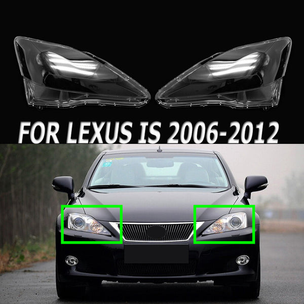 Headlight Cover Lens Pair Auto Front Lampshade For Lexus IS 2006-2012 Clear
