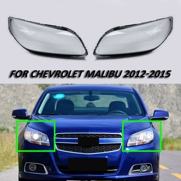 Fits Chevrolet Malibu 2012 2013 2014 2015 Headlight Lens Cover Transparent