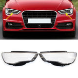 for Audi A3 2013-2016 Clear Left + Right Headlight Headlamp Lens Cover Shell