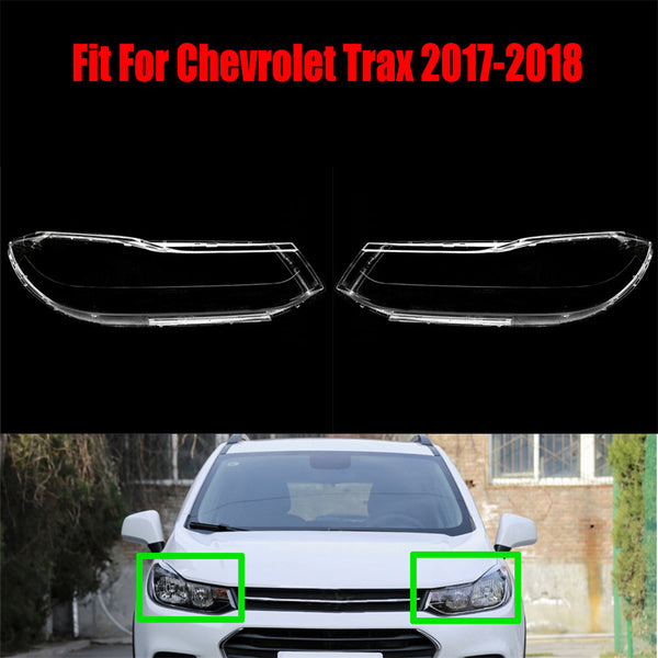 Headlight Headlamp Clear Lens Left Right Cover 2Pcs For Chevrolet Trax 2017-2018