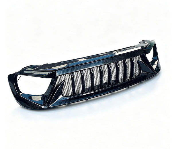 For 2019-2024 Jeep Renegade Front Bumper Grille Mesh Grill Carbon Fiber Style