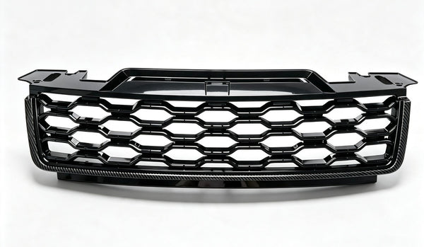 Front Bumper Grille Carbon Fiber Style Strip Grill For Range Rover Sport 2018-2022