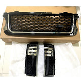 Front Grill Bumper Grille W/Side Vent Trim For Range Rover L322 2010-2012 Chrome