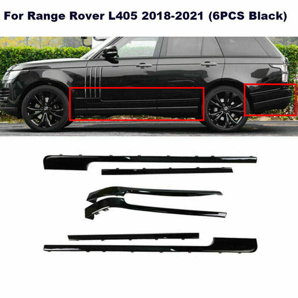 Gloss Black Door Side Body Molding Trim Strip Kit For Range Rover L405 2013-2022