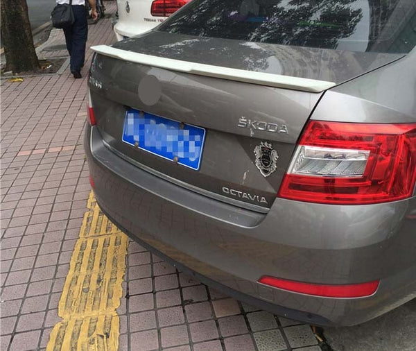 for 2013-2018 Skoda Octavia Sedan Rear Trunk Spoiler ABS Plastic C Wing Boot Lip
