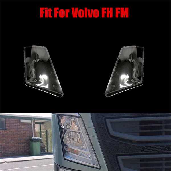 For Volvo FH FM 2Pcs Left+Right Side Headlight Headlamp Clear Lens Cover