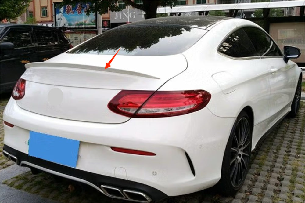 For 2015-2021 Mercedes-Benz C-Class W205 Coupe Unpainted Rear Spoiler Wing 2DR