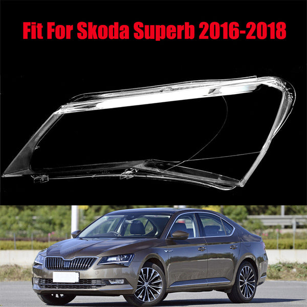 Fits Skoda Superb 2016-2018 Headlight Headlamp Clear Lens Left Cover