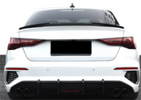 For 2021-2023 Audi A3 S3 Sedan V Style Rear Trunk Spoiler Wing Glossy Black
