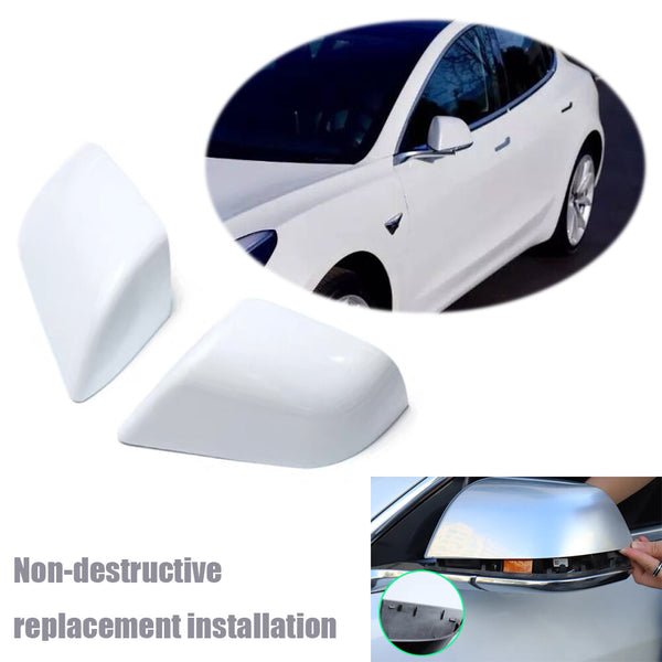 Replacement Rearview Mirror Caps Cover For Tesla Model 3 2017-2021 White New