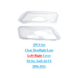 Headlight Headlamp Lens Cover Clear for for Audi A6 C6 2006-2011 2PCS Set Front