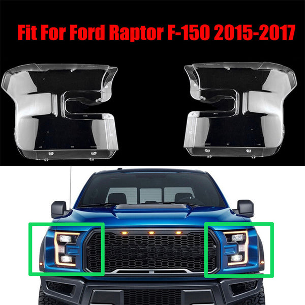 Fits Ford Raptor F-150 2015-2017 Headlight Headlamp Lens Cover Left Right Side