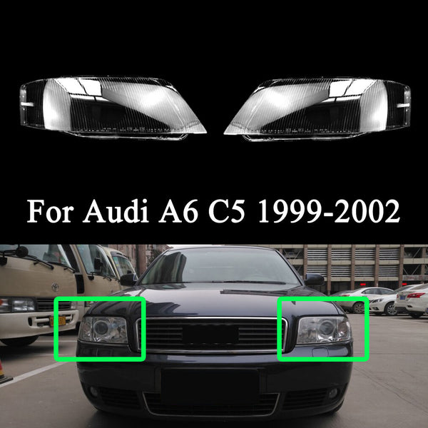 Headlight Lens Cover Transparent for Audi A6 C5 1999-2002