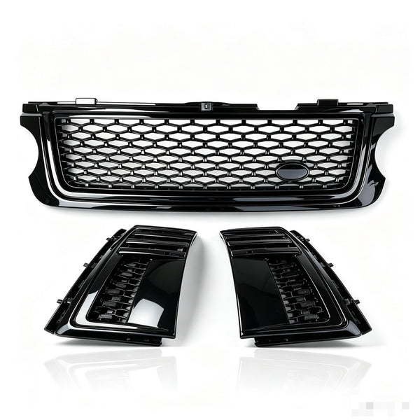 Front Grille Mesh Grill W/Side Vent Cover Trim For Range Rover L322 2010-2012