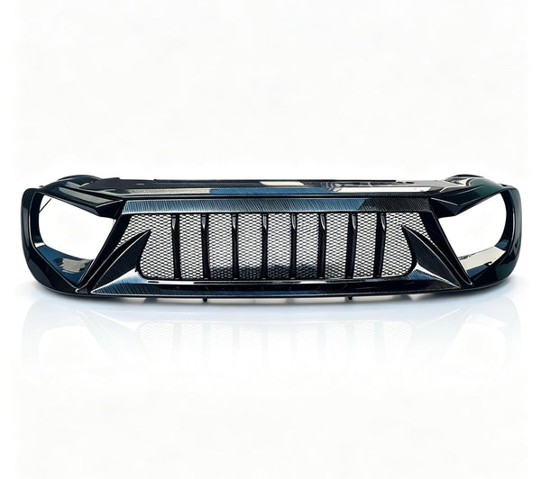 For 2015-2018 Jeep Renegade Front Bumper Grille Mesh Grill Carbon Fiber Style