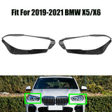 Headlight Headlamp Clear Lens Left Right Cover 2Pcs for 2019-2021 BMW X5/X6