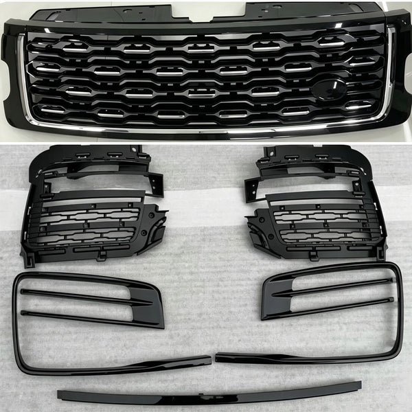 SVA Front Bumper Grille Fog Light Frame Cover For Range Rover L405 2018-2022 Black
