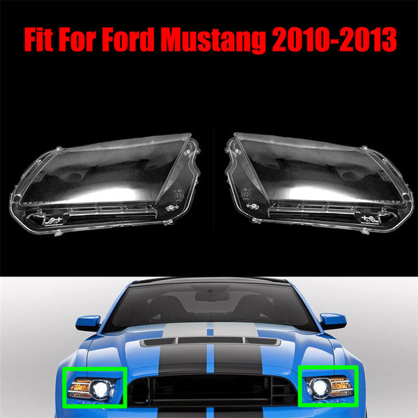 for Ford Mustang 2010-2013 Headlight Headlamp Clear Lens Cover Pair