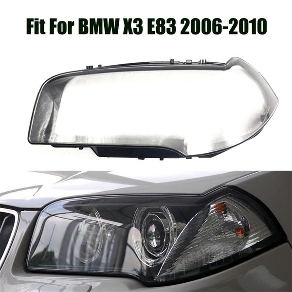 Fits BMW X3 E83 2006-2010 Headlight Headlamp Clear Lens Left Cover