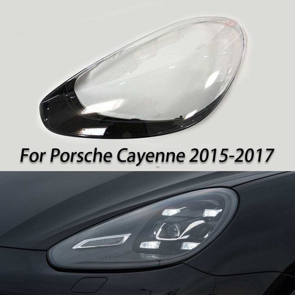 Headlight Lens Lamp Cover Clear Lampshade Left For Porsche Cayenne 2015-2017